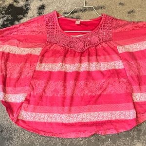 XL Bongo pink wing sleeved blouse